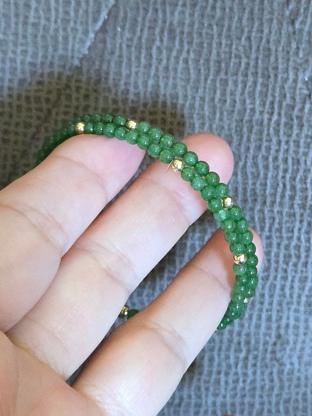 Green๐โJade and 14K Gold๐ Beads Wrap Bracelet - NWT - Picture 15 of 16
